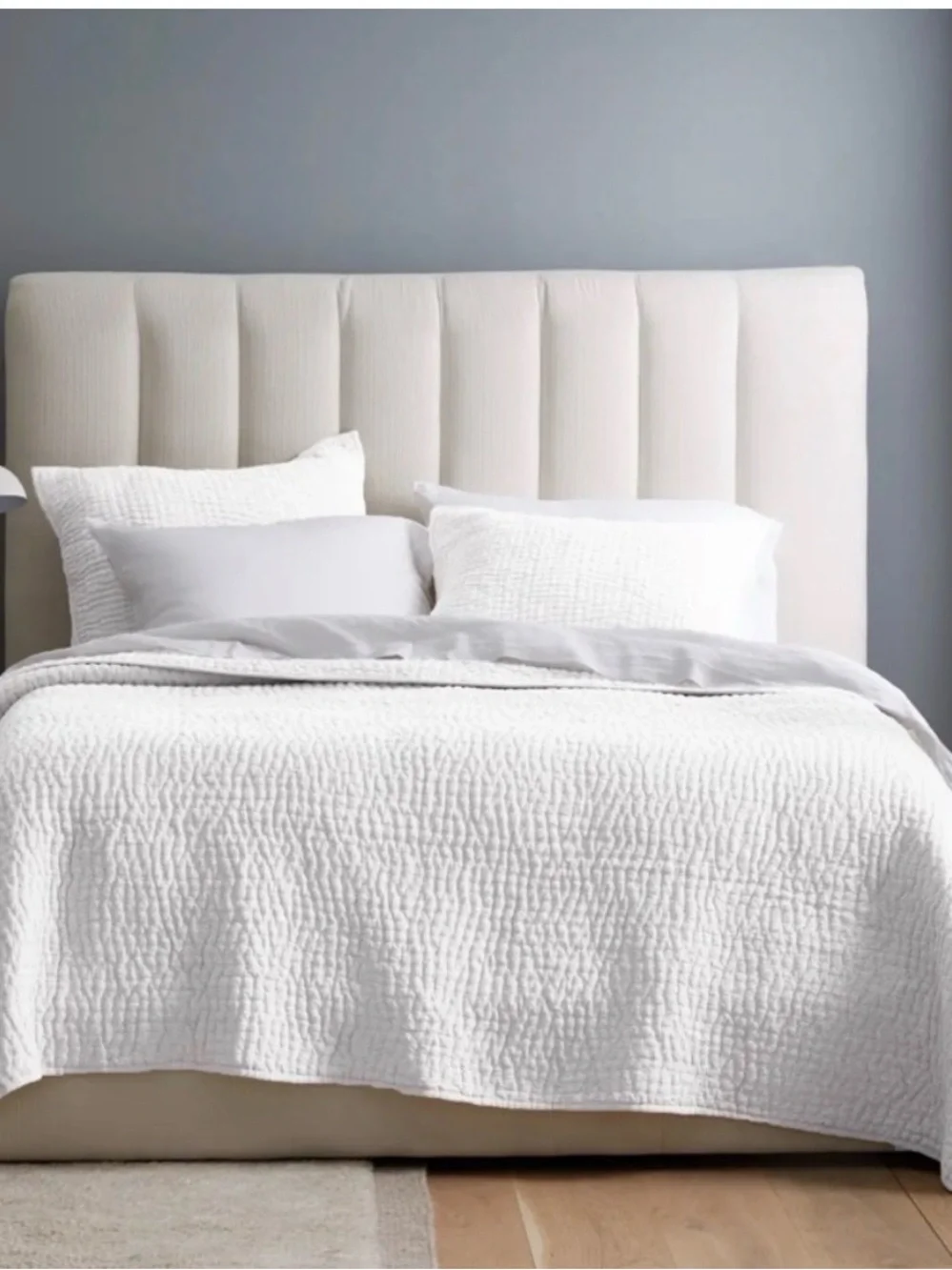 NWOT QUINCE European Linen Cotton Stitch Quilt King/Cal King White 0831